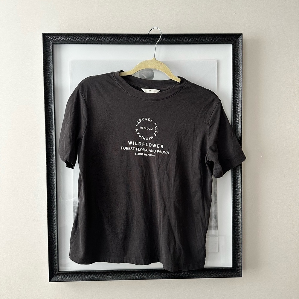 H&M Charcoal Graphic T-Shirt